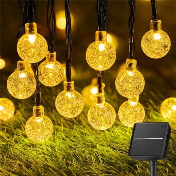 Solar String Lights Outdoor 60 LED 36FT with 8 Lighting Modes, Waterproof Solar - Picture 1 of 7
